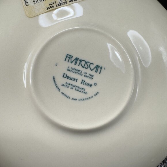 Franciscan Dessert Rose Earthenware Pottery Teacup And Saucer Set New S Stickers - Picture 6 of 14